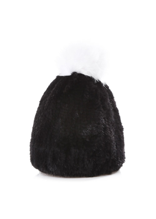 Mink hat [Black &amp; White]