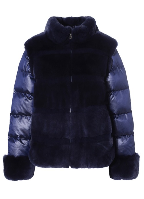 Two way fur down [Navy]