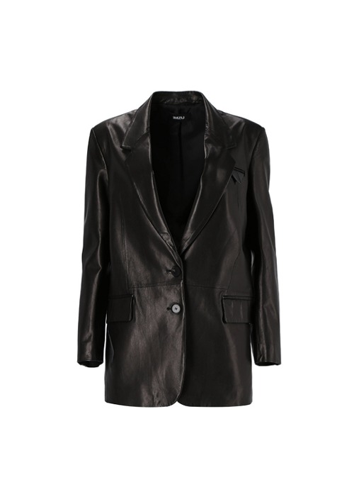 Suit leather jacket [Black]