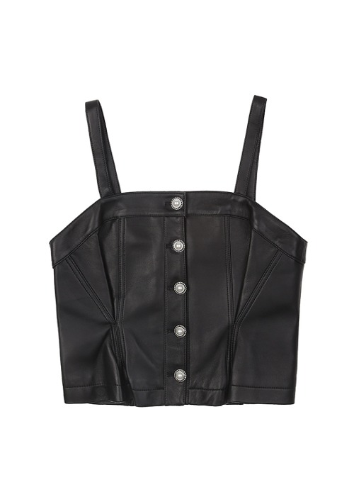 Leather bustier [Black]
