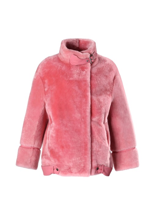 Vivid lamb coat [Pink]