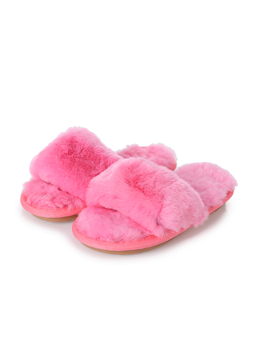 Fur slipper [N.Hot pink]