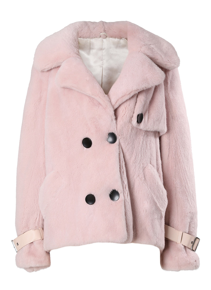 Mink trench coat [Smoky pink]