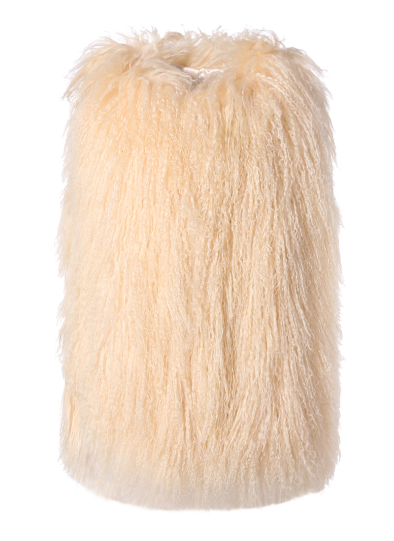 Long hair lamb vest [Yellow]