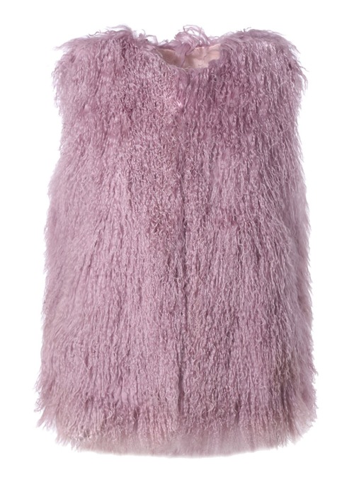 Long hair lamb vest [Purple]