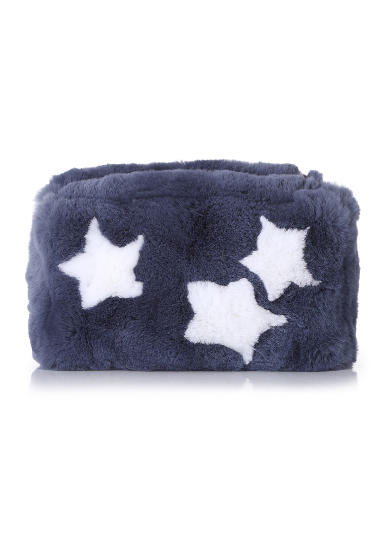 Mini fur bag - Star [Navy &amp; White]