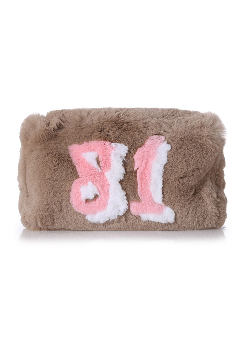 Mini fur bag - 81 [Beige &amp; Baby pink]