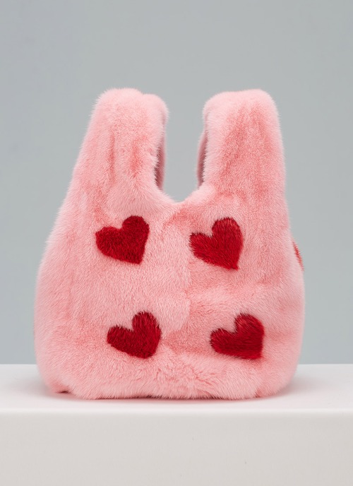 Mink heart bag [Pink]