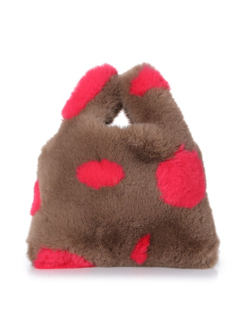 [ZURUVI] Z.B Fur bag [Red &amp; brown]