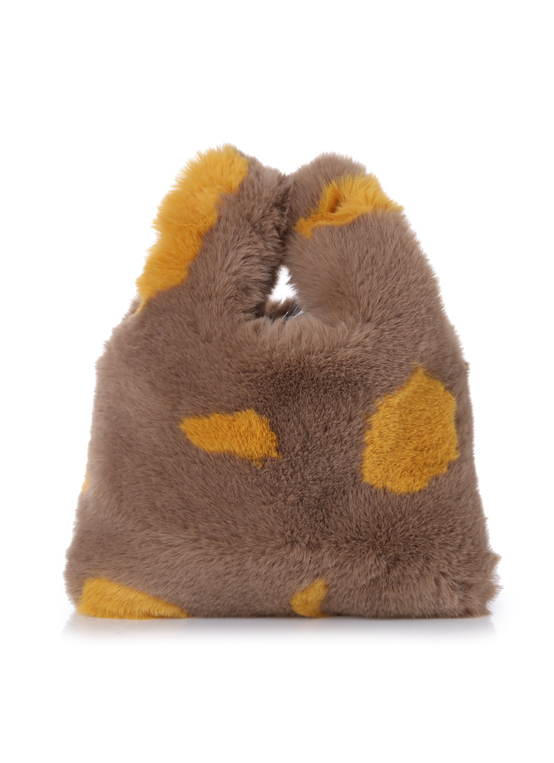 [ZURUVI] Z.B Fur bag [Yellow &amp; brown]