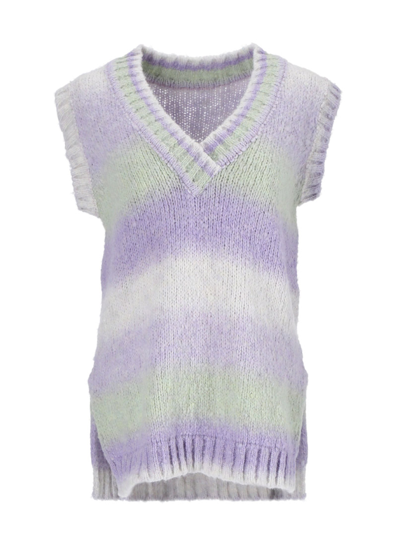 Mohair Cotton candy knit vest [Purple]