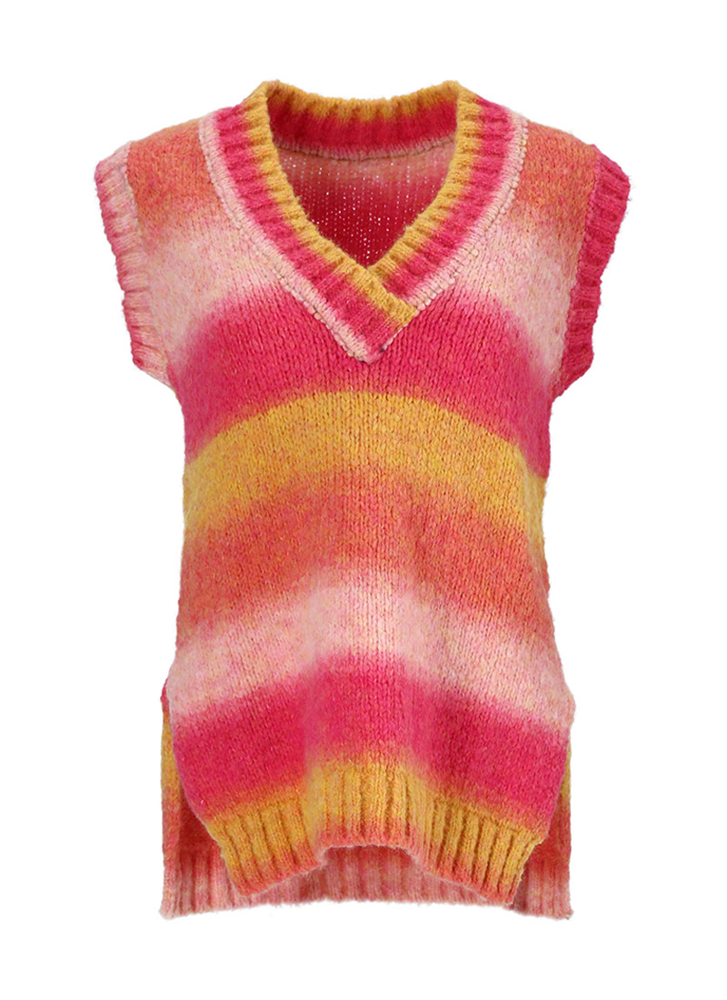Mohair Cotton candy knit vest [Pink]