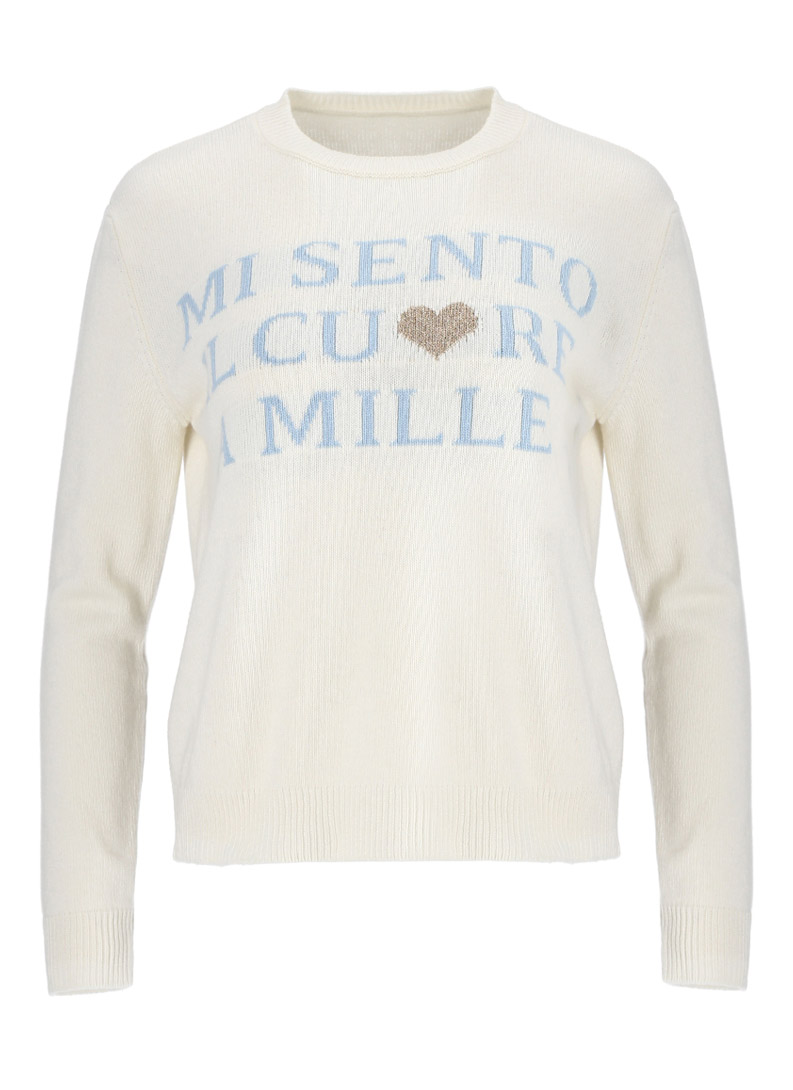 Cashmere Lettering S knit-T [Ivory]