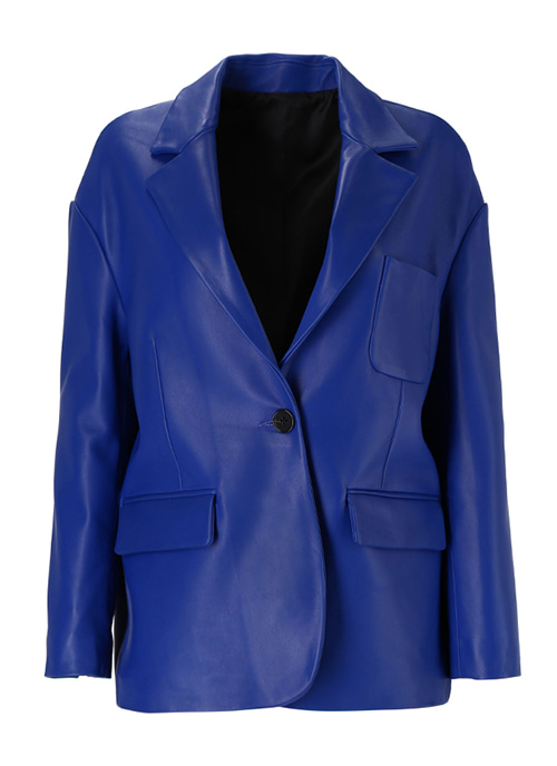 Blue suit leather jacket