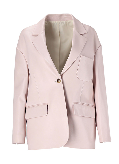 Baby pink suit leather jacket