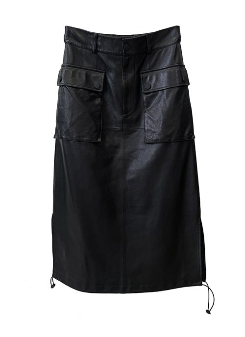 Leather long skirt