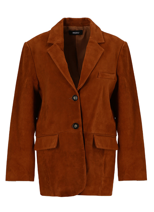 Velvet lamb leather jacket [Brown]