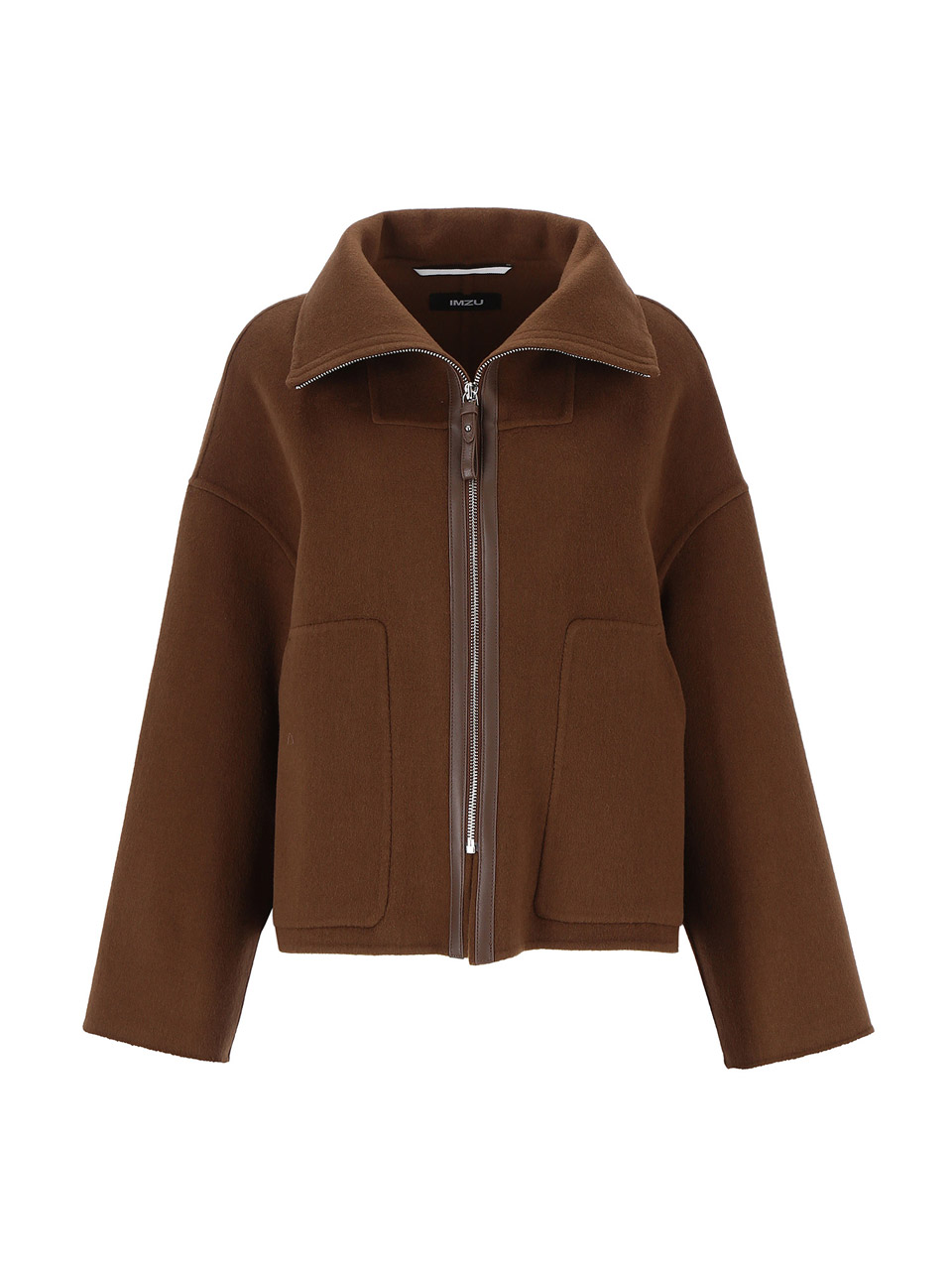 H zip-up cashmere jacket [Brown]