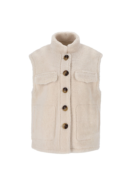 P pocket lamb vest [Ivory]