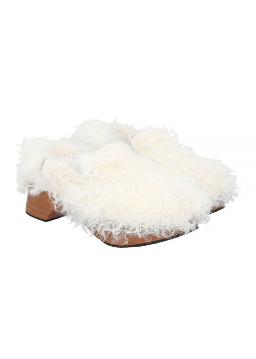 Lamb fur clog [Ivory]