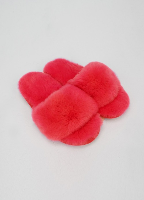 Fur slipper [Red]