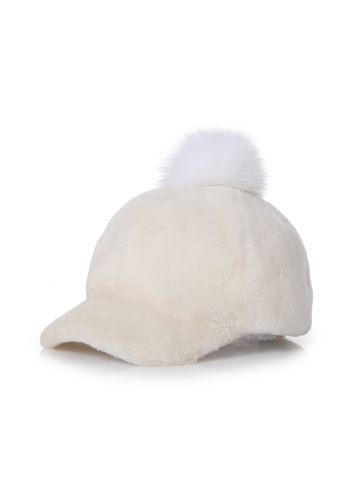 Lamb pompom hat [Cream]