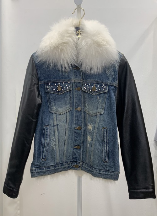 Jean fox fur jacket - Cross [White]