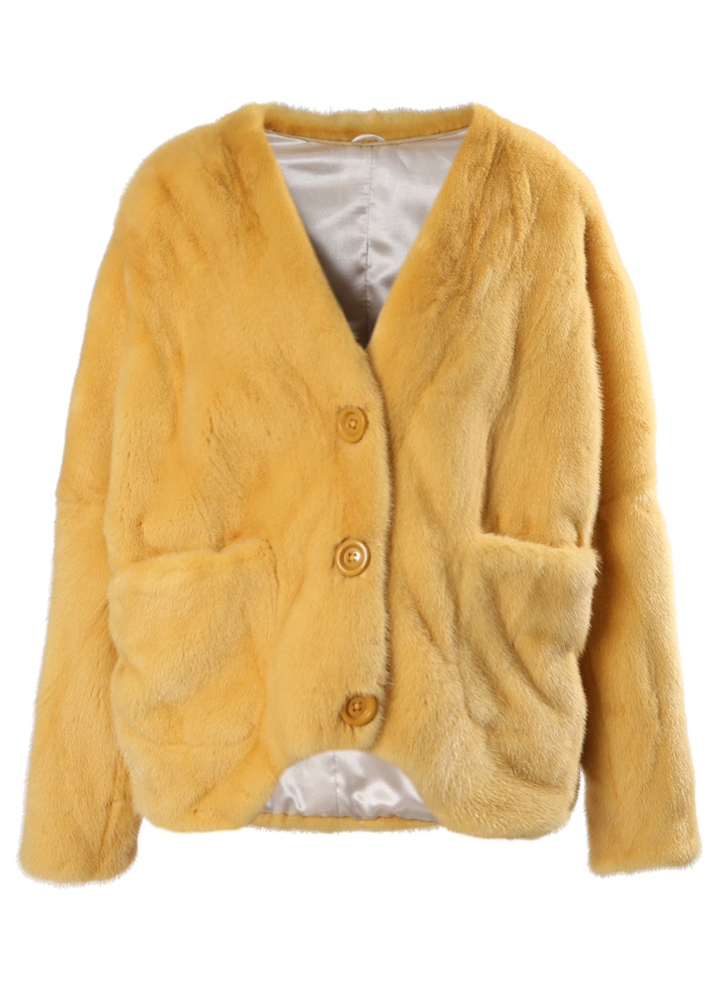 Vivid mink coat [Yellow]