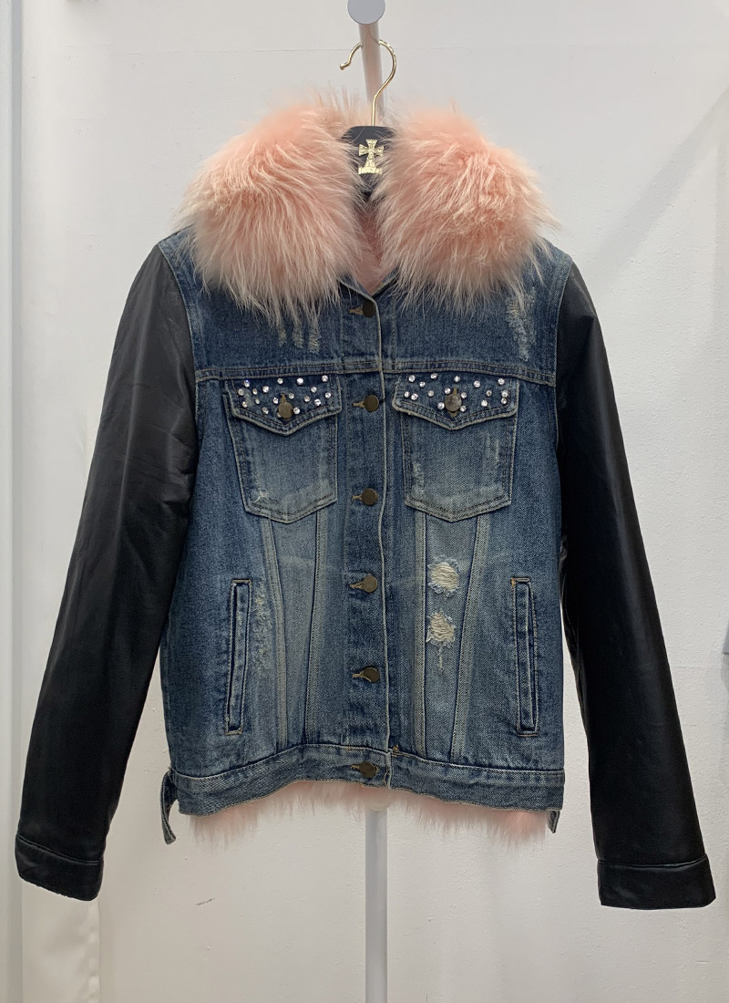 Jean fox fur jacket - Cross [Baby pink] [2/8~2/12 open] 정상가: 1,980,000 할인가: 590,000