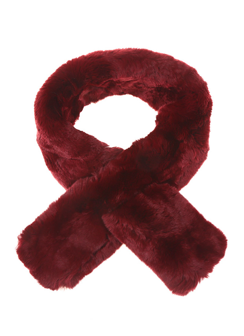 Fur scarf [Burgundy]
