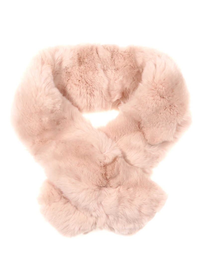 Mini fur scarf [Pink beige]