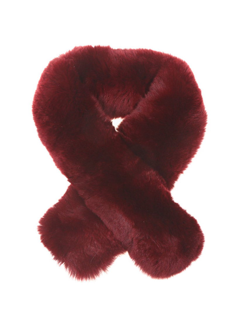 Mini fur scarf [Burgundy]