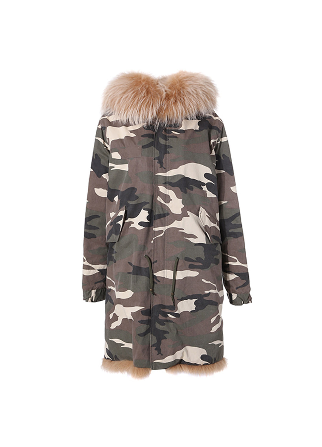 Fox long parka [Blond &amp; Camouflage]