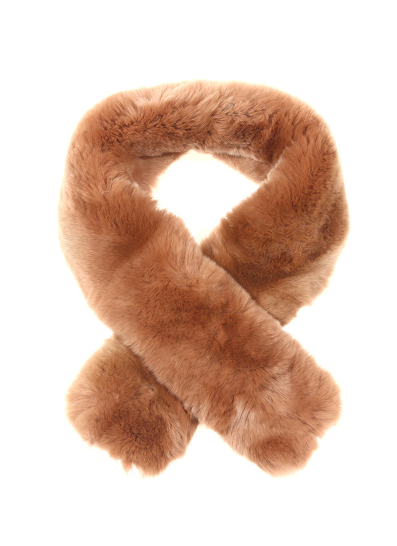Mini fur scarf [Brown]
