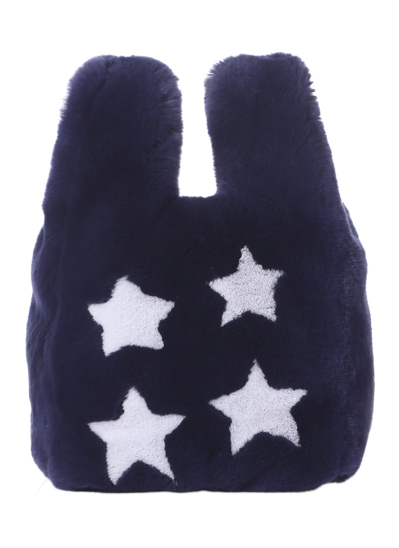Fur star bag [Navy]
