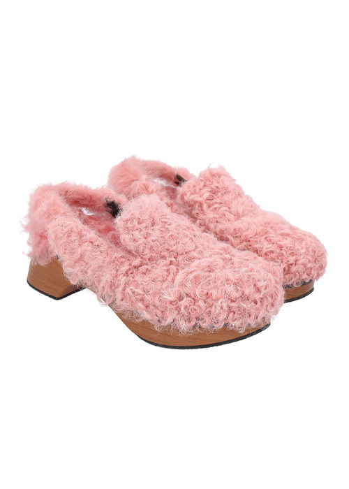 [B급상품] Lamb fur clog [Pink] / 2/27(화) - 2/29(목) 정상가 ￦473,000 -&gt; 할인가 ￦100,000
