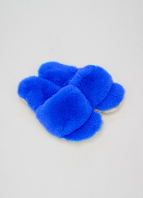 Fur slipper [Blue]