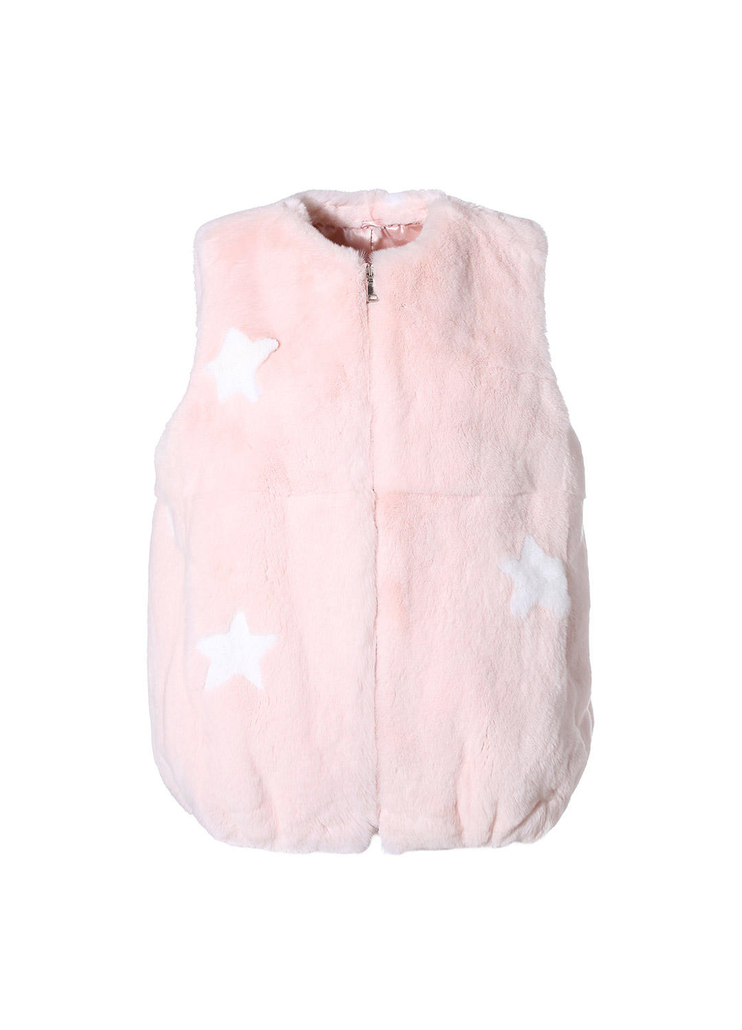 Creamy star fur vest [Pink]