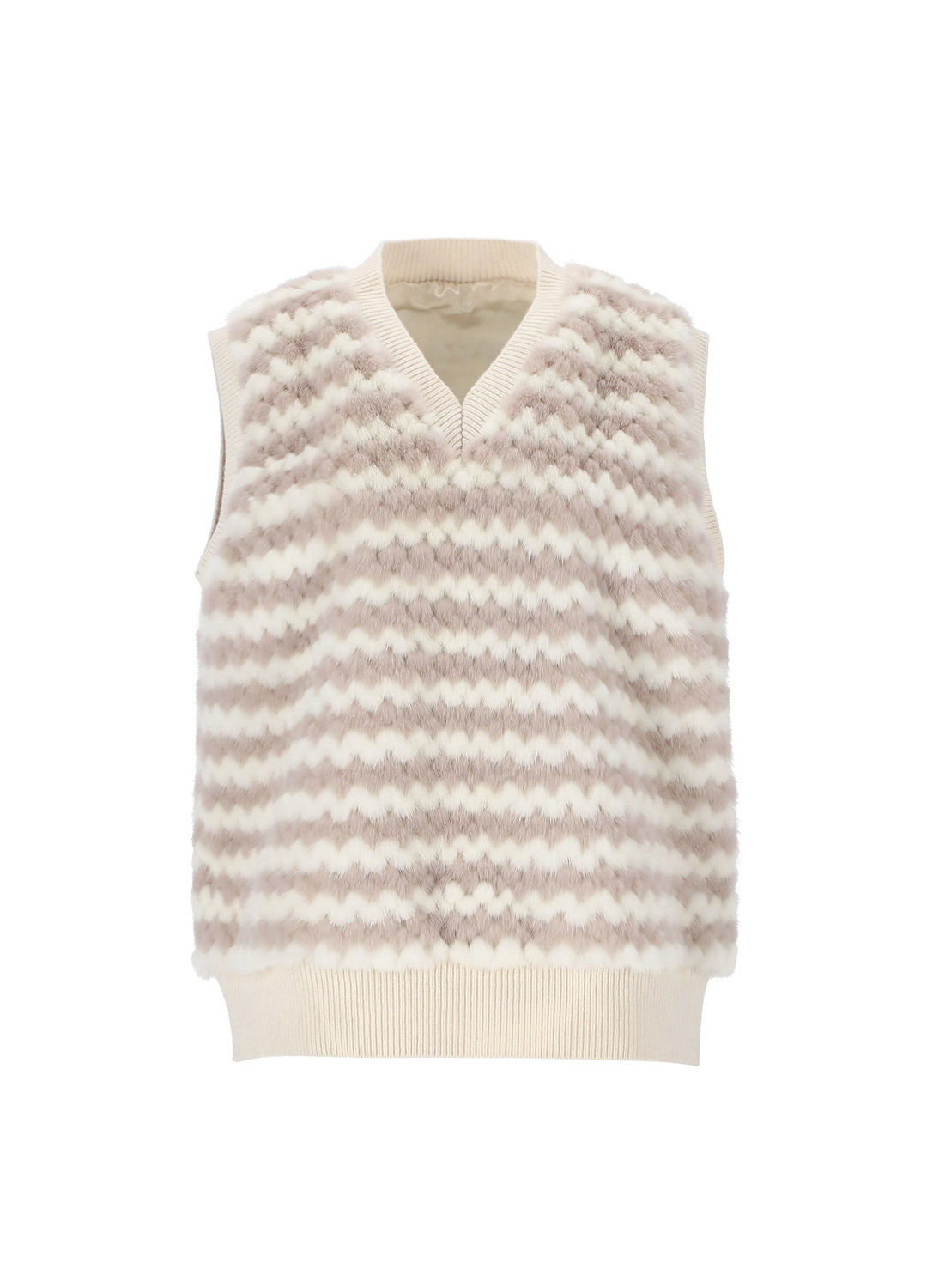 Mink knit vest [Ivory]