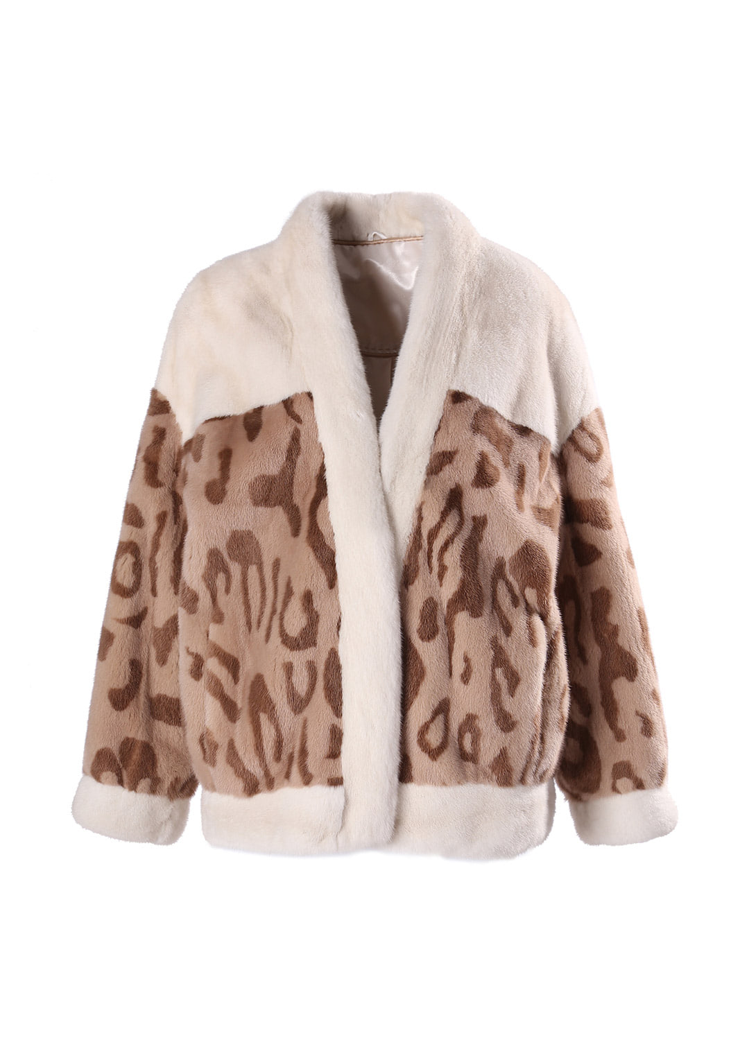 Leopard cardigan mink coat