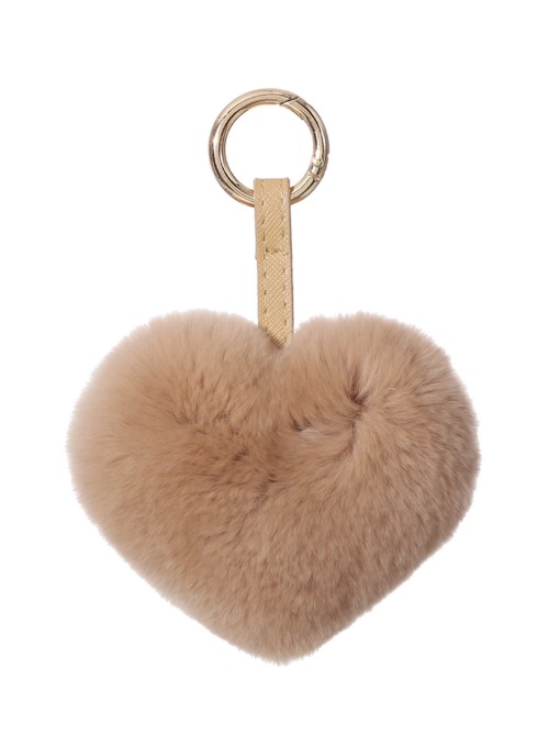 Rex heart key ring [Beige]